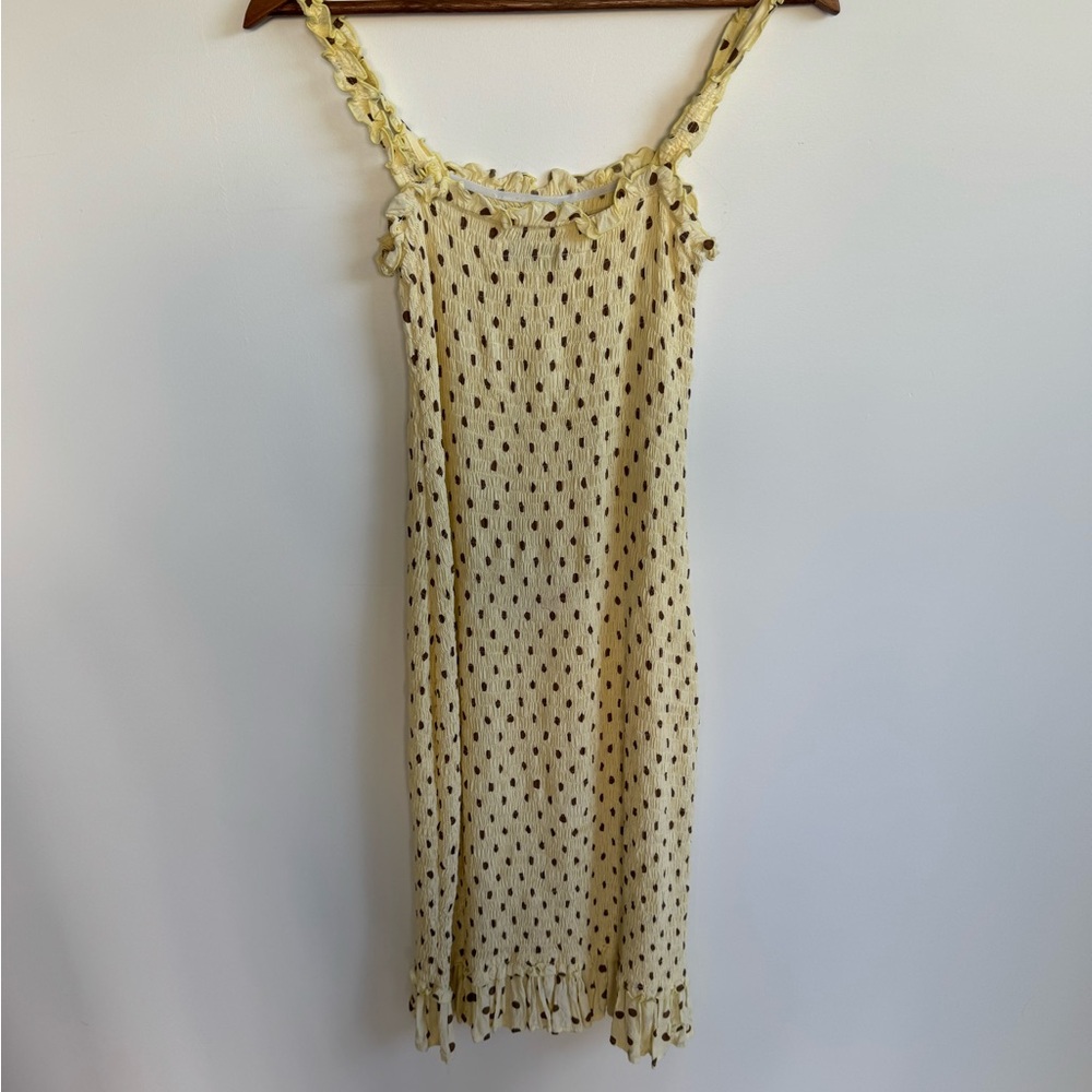 Faithfull the Brand Yellow Dress with Black Dots - Picture 2 of 3
